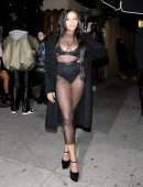 Tinashe in See-Through Dress Outside Justin Bieber's Concert Afterparty in West Hollywood