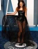 Vanessa Hudgens Booty in See-Through Dress at 2022 Vanity Fair Oscar Party in Beverly Hills