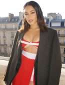 Vanessa Hudgens Leggy and Underboobs at Giambattista Valli Fashion Show in Paris