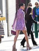 Vanessa Hudgens Leggy at Valentino Fashion Show in Paris