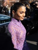 Vanessa Hudgens Leggy at Valentino Fashion Show in Paris