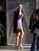 Vanessa Hudgens Leggy at Valentino Fashion Show in Paris