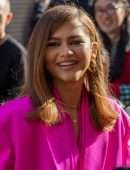 Zendaya Coleman Cleavage at Valentino Womenswear Fall/Winter 2022/2023 Fashion Show in Paris