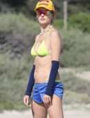 Alessandra Ambrosio Booty in Bikini on a Beach in Malibu