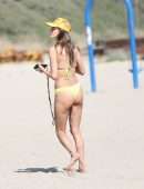Alessandra Ambrosio Booty in Bikini on a Beach in Malibu