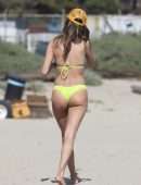 Alessandra Ambrosio Booty in Bikini on a Beach in Malibu