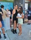 Alessandra Ambrosio in a Backless Dress at Rolling Stone Meta Pool Party in Palm Springs