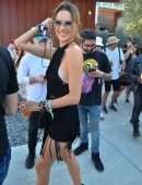 Alessandra Ambrosio in a Backless Dress at Rolling Stone Meta Pool Party in Palm Springs