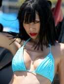 Bai Ling Booty in Bikini on Sunny Isles Beach, Florida