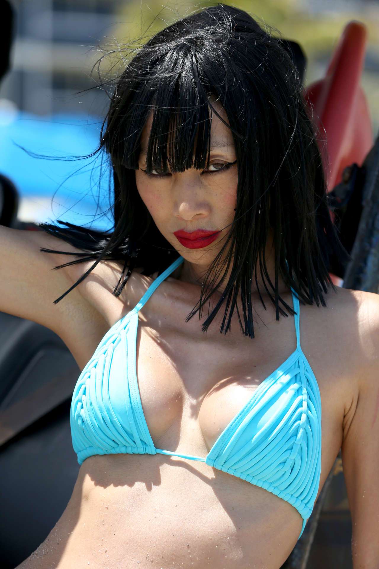 Bai Ling Booty in Bikini on Sunny Isles Beach, Florida