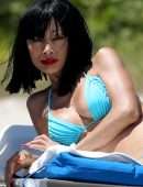 Bai Ling Booty in Bikini on Sunny Isles Beach, Florida