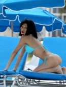 Bai Ling Booty in Bikini on Sunny Isles Beach, Florida