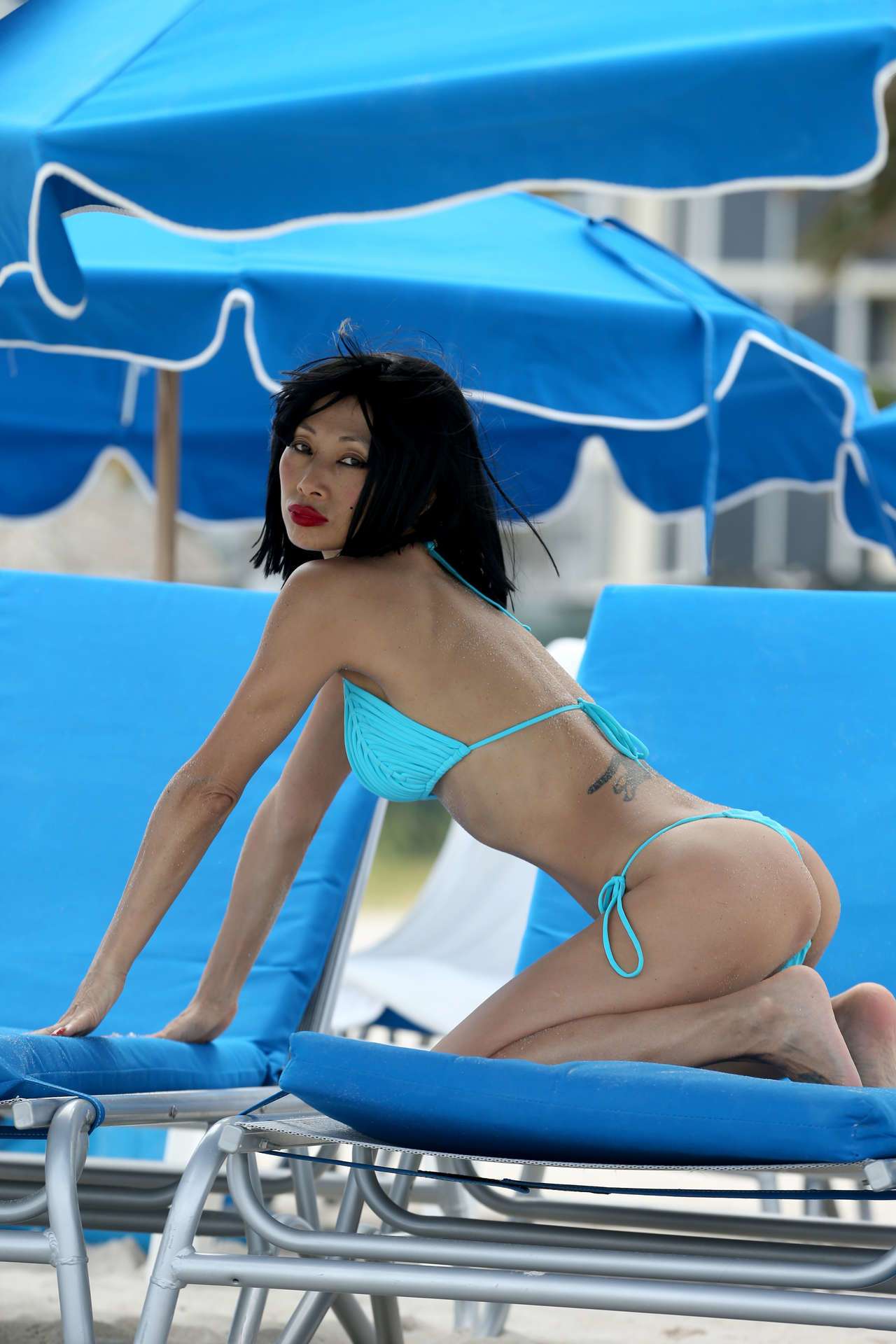 Bai Ling Booty in Bikini on Sunny Isles Beach, Florida