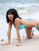 Bai Ling Booty in Bikini on Sunny Isles Beach, Florida