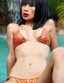 Bai Ling Booty in Bikini at a Pool for a Photoshoot in Fort Lauderdale