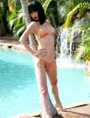 Bai Ling Booty in Bikini at a Pool for a Photoshoot in Fort Lauderdale