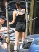 Bella Hadid Booty in a Tiny Shorts Out in West Village in New York