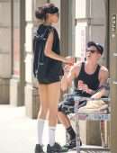 Bella Hadid Booty in a Tiny Shorts Out in West Village in New York