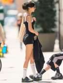 Bella Hadid Booty in a Tiny Shorts Out in West Village in New York