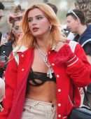 Bella Thorne in a Skimpy Bra at at the Neon Festival Coachella 2022 Music Festival