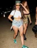 Camila Cabello Leggy in Tiny Denim Shorts at Coachella Valley Music And Arts Festival in Indio