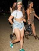 Camila Cabello Leggy in Tiny Denim Shorts at Coachella Valley Music And Arts Festival in Indio