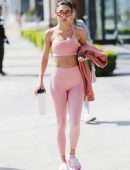Chantel Jeffries Cameltoe in Tights Outside a Gym in Los Angeles