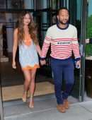 Chrissy Teigen Leggy and John Legend, Out in NYC