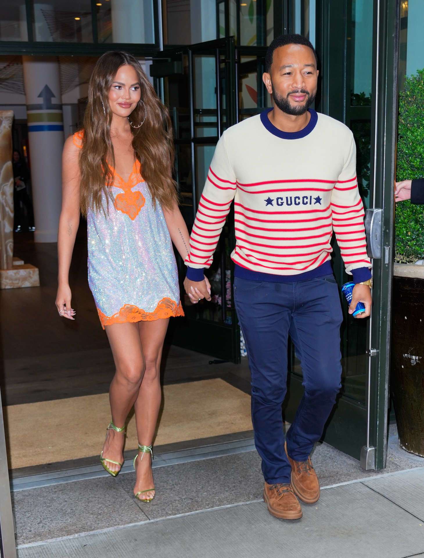 Chrissy Teigen Leggy and John Legend, Out in NYC