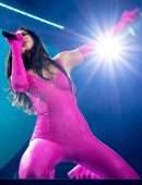 Dua Lipa in a Tight Pink Body Suit OnStage at AO Arena in Manchester