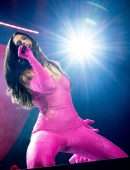 Dua Lipa in a Tight Pink Body Suit OnStage at AO Arena in Manchester
