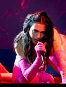 Dua Lipa in a Tight Pink Body Suit OnStage at AO Arena in Manchester