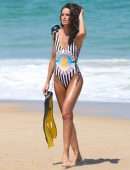 Izabel Goulart Booty in a Printed Swimsuit on a Beach in Rio de Janeiro