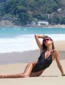 Izabel Goulart Booty in Black Thong Swimsuit on a Beach in Rio de Janeiro
