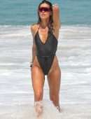 Izabel Goulart Booty in Black Thong Swimsuit on a Beach in Rio de Janeiro