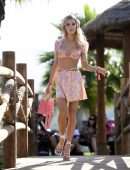 Joy Corrigan Leggy and Cleavage at Revolve Pool Party in Indio