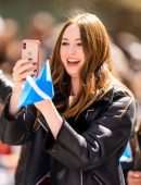 Karen Gillan Leggy at 2022 New York City Tartan Day Parade