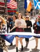 Karen Gillan Leggy at 2022 New York City Tartan Day Parade