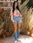 Shanina Shaik Cleavage in an Unbuttoned Shirt at REVOLVE FESTIVAL - Day 1 at Coachella in La Quinta
