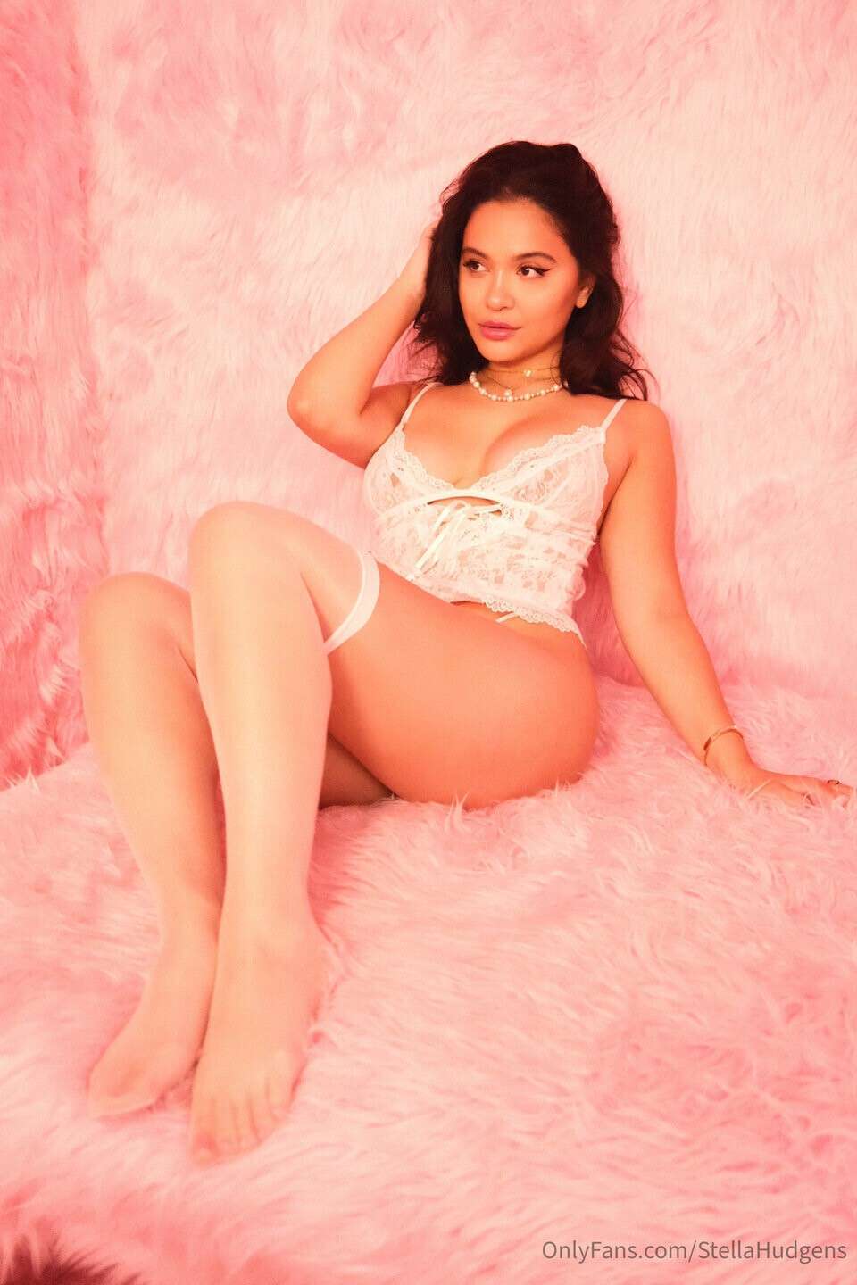 Stella Hudgens in Bed in a Skimpy Lingerie Photoshoot