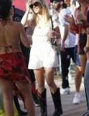 Sydney Sweeney Leggy at the Coachella Valley Music And Arts Festival in Indio