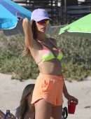 Alessandra Ambrosio Booty in Shorts and Bikini on a Beach in Santa Monica