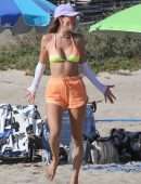 Alessandra Ambrosio Booty in Shorts and Bikini on a Beach in Santa Monica