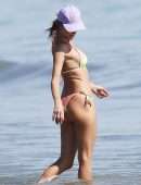 Alessandra Ambrosio Booty in Shorts and Bikini on a Beach in Santa Monica