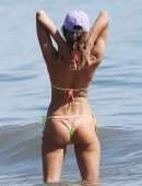 Alessandra Ambrosio Booty in Shorts and Bikini on a Beach in Santa Monica