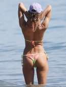 Alessandra Ambrosio Booty in Shorts and Bikini on a Beach in Santa Monica