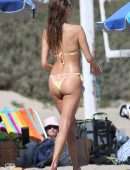 Alessandra Ambrosio Booty in Shorts and Bikini on a Beach in Santa Monica