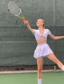 Alexis Ren Pokies and Upskirt in During a Tennis Photoshoot