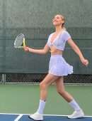 Alexis Ren Pokies and Upskirt in During a Tennis Photoshoot