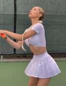 Alexis Ren Pokies and Upskirt in During a Tennis Photoshoot